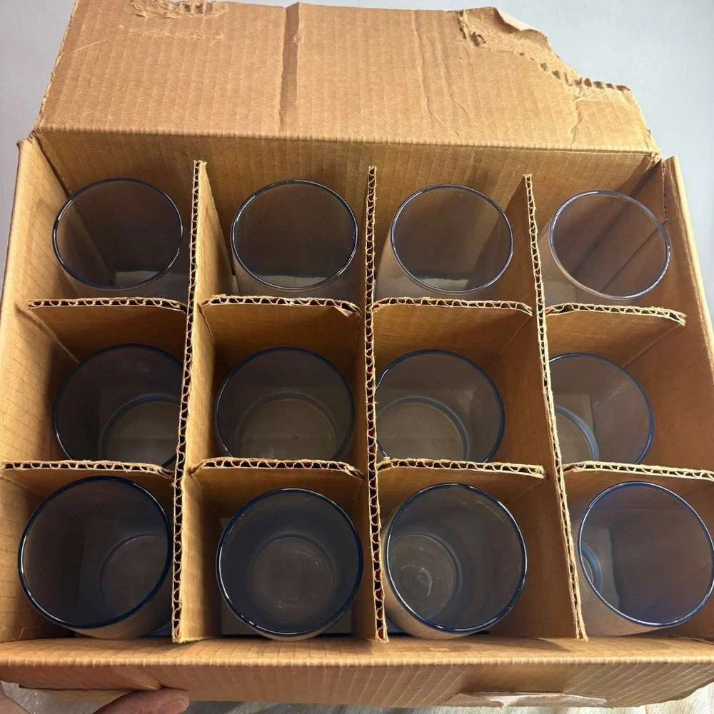 Libbey Prime Time 24 PC Misty Blue Glassware Set 8 Rocks 8 Beverage 8 Cooler